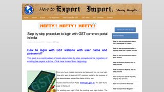Step by step procedure to login with GST common portal in India