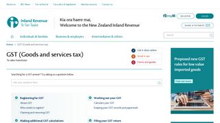 GST (Goods and services tax) - IRD