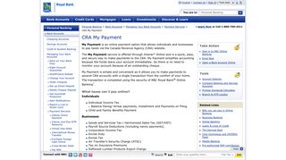 CRA My Payment - RBC Royal Bank Accounts & Services