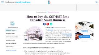 How to Pay the GST/HST Your Small Business Owes