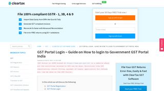 GST Portal Login - Guide on How to login to Government GST Portal ...
