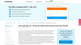 www.gst.gov.in : Government Website for GST Portal Online - ClearTax