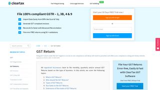GST Return Filing - How to File GST Returns Online - ClearTax