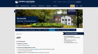 ADP | Accounts | Georgia Southern University