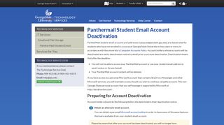Panthermail Student Email Account Deactivation - GSU Technology