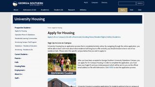 Apply for Housing | Housing | Georgia Southern University