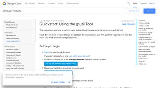 Quickstart: Using the gsutil Tool | Cloud Storage | Google Cloud