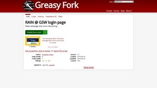 RAIN @ GSW login page - Greasy Fork