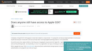 Does anyone still have access to Apple GSX? - Spiceworks Community