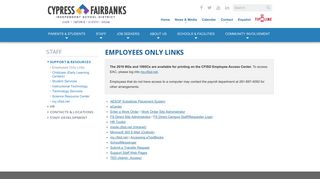 Cypress-Fairbanks Independent School District :: Employees Only Links