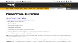 Parent Payment Instructions | www.bursar.gatech.edu | Georgia ...