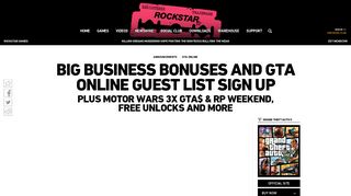 Big Business Bonuses and GTA Online Guest List Sign Up ...