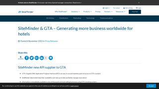 SiteMinder & GTA's Partnership Help Generate More Business for ...