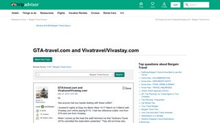 GTA-travel.com and Vivatravel/Vivastay.com - Bargain Travel Forum ...