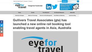 Gullivers Travel Associates (gta) has launched a new online rail ...