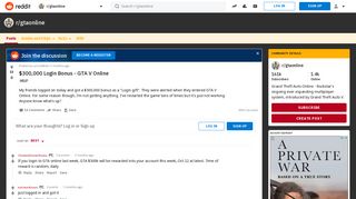 $300,000 Login Bonus - GTA V Online : gtaonline - Reddit