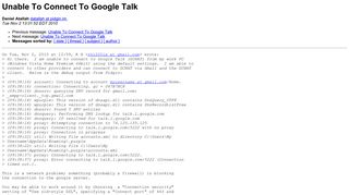 Unable To Connect To Google Talk - Pidgin