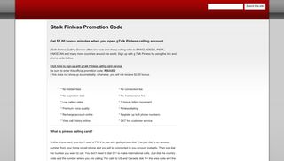Gtalk Pinless - Gtalk Pinless Promotion Code and Calling Card Review
