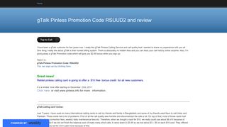 gTalk Pinless Promotion Code RSUUD2 and review - Home