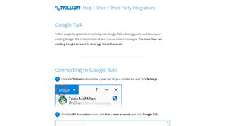 Connecting to Google Talk | Trillian