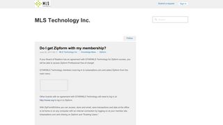 Do I get Zipform with my membership? – MLS Technology Inc.