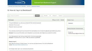 How do I log in to Blackboard? - Ask Us! - Gwinnett Tech Library