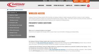 Wireless Access | Laptop FAQ | Gateway Technical College