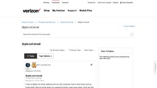 @gte.net email - Verizon Fios Community - Verizon Forums