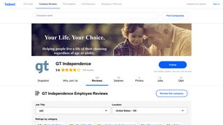 Working at GT Independence: 155 Reviews | Indeed.com