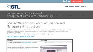 ConnectNetwork.com Account Management Instructions - GTL