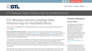 GTL Releases Video Visitation App for Handheld Device | GTL