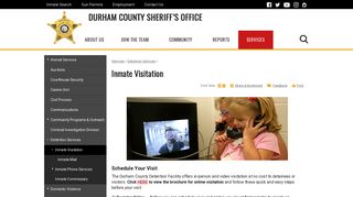 Inmate Visitation | Durham County Sheriff