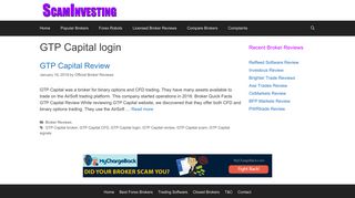 GTP Capital login Archives • Scam Investing Brokers