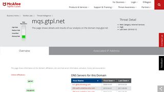 www.mqs.gtpl.net - Domain - McAfee Labs Threat Center