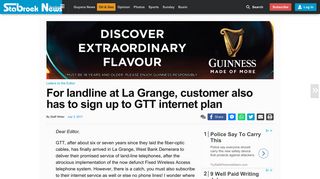 For landline at La Grange, customer also has to sign up to GTT ...