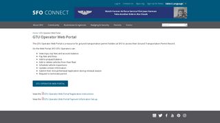 GTU Operator Web Portal | SFO Connect