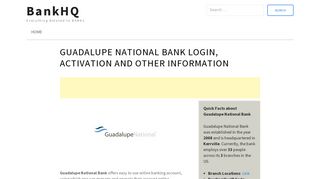 Guadalupe National Bank Login | Activation | Recovery - BankHQ.org