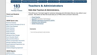 Teachers & Administrators - GDOE - Google Sites