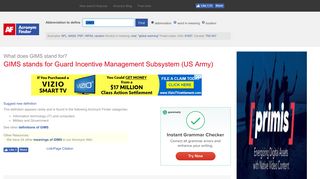 GIMS - Guard Incentive Management Subsystem (US Army ...