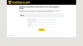 Guardian's authorized, secure online payment center - Log in - Guest