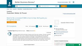 Guardian Water & Power | Complaints | Better Business Bureau® Profile