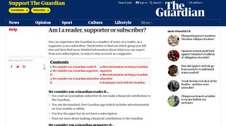 Am I a reader, supporter or subscriber? | Help | The Guardian