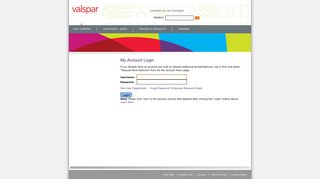 Valspar My Account Login Page - Valspar Coil Coatings