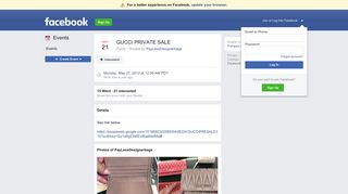 GUCCI PRIVATE SALE - Facebook