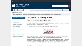 Global UDI Database (GUDID) - FDA