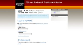 University of Guelph On-Line Application - Ouac