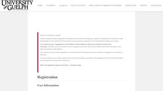University of Guelph - My Career - Alumni - Alumni Registration