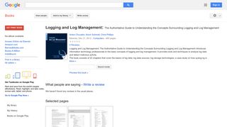 Logging and Log Management: The Authoritative Guide to Understanding ...