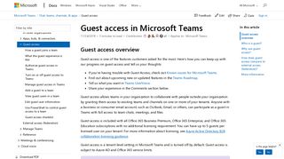 Guest access in Microsoft Teams | Microsoft Docs