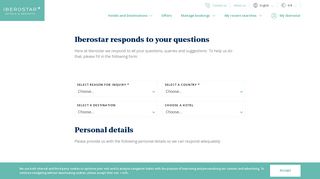 Contact form - Iberostar
